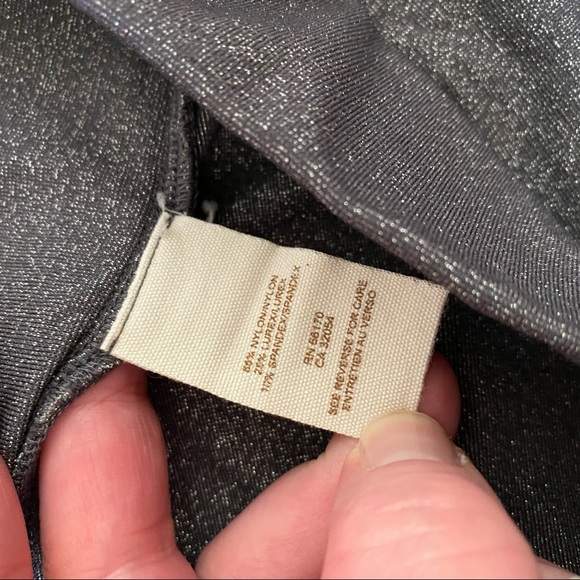 Free People Shimmer Zip Ankle Leggings / Tights in Silver / Grey Sparkle - Picture 9 of 9